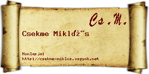 Csekme Miklós névjegykártya