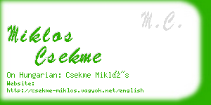 miklos csekme business card